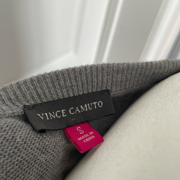 Vince Camuto Gray Detailed Sweater Size S - Picture 6 of 6